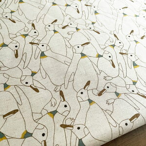 【10センチ単位】生地 布 Penguin 綿麻シーチング コットン85% リネン15% 【2】ブルーグレー 和柄 商用利用可 ヌノズキ /ペンギン10cm