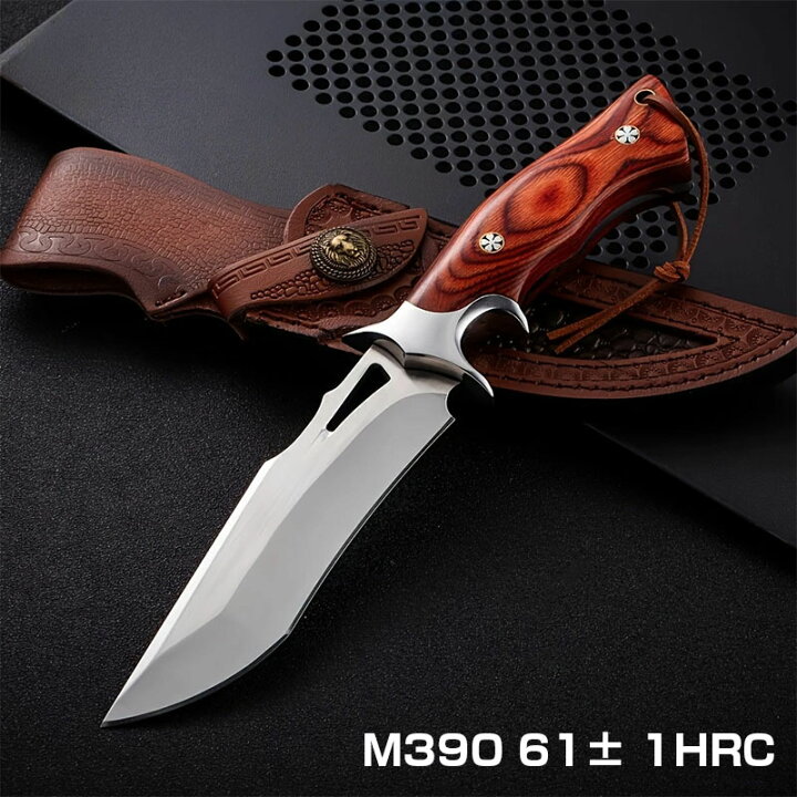 楽天市場】M390鋼材 61±1HRC 高硬度 ボウイナイフ ボーイナイフ シース 