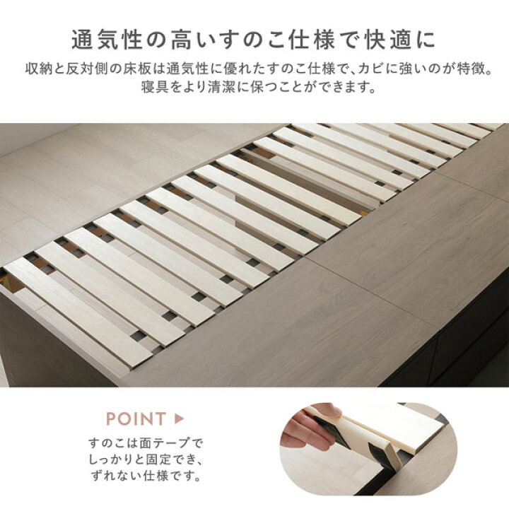楽天市場】【RASIK】引き出し4杯大容量ベッド 宮付きタイプ Slektia 