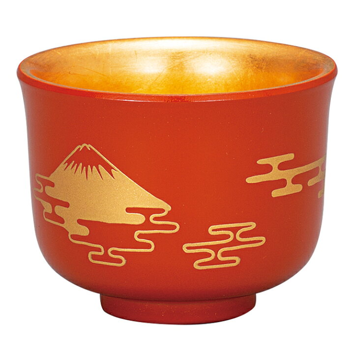 楽天市場】加賀箔工芸 盃（洗朱）富士山【 盃 杯 さかずき 