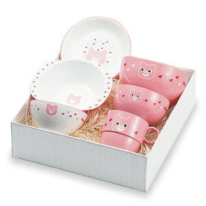 ハグミー 6点セット クマ【 電子レンジ対応 食器洗い乾燥機対応 トレー ランチ 食器セット キッズ 子供用 出産祝い 誕生祝い 初節句 入園祝い お祝い】【お買い得】