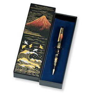 山中塗 ペンケース付き 漆芸ボールペン 赤富士【和風 】【海外へのおみやげ】【贈り物 プレゼントにも】【ギフト】【卒業祝】【入学祝】【就職祝】【大量注文も承ります】