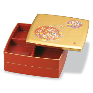 山中塗 8.0胴張オードブル 箔工芸 花丸【重箱 じゅうばこ お正月 迎春 おせち お節】【お花見 運動会 ピクニック 行楽】【春の行楽】【秋の行楽】【ギフト】【日本製】