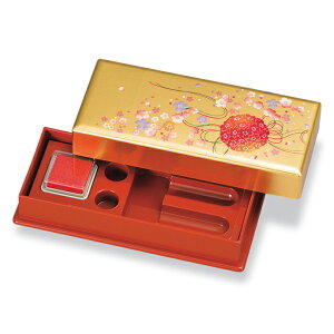 山中塗 雅 印章セット 箔工芸 京てまり【和風 】【印鑑入れ 印鑑ケース】【贈り物 プレゼントにも】【Made in Japan】【大量注文も承ります】