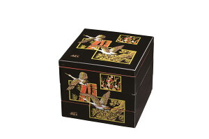 7.0三段重箱 黒内朱 吉兆鶴【重箱 じゅうばこ お正月 迎春 おせち お節】【お花見 ピクニック 運動会 行楽】【日本製】【紀州漆器】【送料無料】