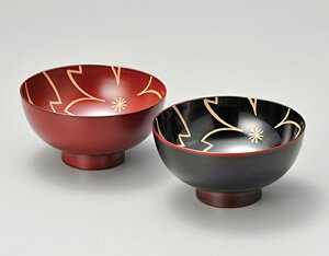 【夫婦椀】 木合 ペア椀 結婚祝い 越前漆器 漆塗り 内桜 溜・古代朱塗り 越前塗り 2個 汁椀【ギフト・内祝い・成人内祝い・結婚内祝い・新築祝い・父の日ギフト・お返し】【楽ギフ_包装選