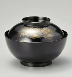 木合 漆塗り 越前漆器 お好み椀 お雑煮椀 煮物椀 お椀 おわん 沈金松 蓋付き 1客 黒塗り 越前塗り 1個 【ギフト・内祝い・成人内祝い・結婚内祝い・新築祝い・お返し】【楽ギフ_包装選択】