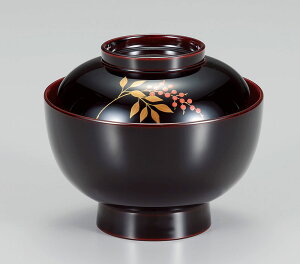 木合 越前漆器 お雑煮椀 1客 漆塗り 南天 手描き蒔絵 溜塗り 越前塗り お椀 蓋付き 煮物椀【ギフト・内祝い・成人内祝い・結婚内祝い・新築祝い・お返し】【楽ギフ_包装選択】【楽ギフ_の