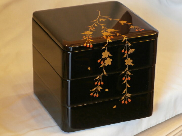 楽天市場】和食器【送料無料】木製 6.0 越前塗り 三段重箱 漆塗り 越前  