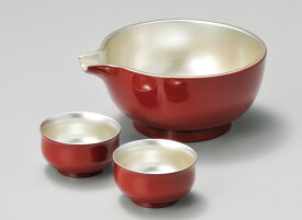 和食器 木合 酒器セット 片口 ぐい呑み 朱 いろらら 越前漆器 漆塗り 1組【ギフト】