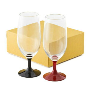 ガラス ビールグラス 山中塗り 漆塗り 黒 朱 夫婦 ペアカップ 結婚祝い 2個【ギフト・内祝い・成人内祝い・結婚内祝い・新築祝い・お返し】【RCP】