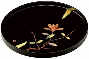 丸盆 10.0 尺0寸 黒塗り 華もくれん 木繊 お盆 おぼん トレイ【ギフト・内祝い・成人内祝い・結婚内祝い・新築祝い・お返し】【楽ギフ_包装選択】【楽ギフ_のし】【楽ギフ_のし宛書】