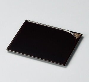 木製 越前漆器 盛皿 誰袖形 菓子皿 溜 松 長角皿 漆塗り 越前塗り うるし塗り 1枚【ギフト・内祝い・成人内祝い・結婚内祝い・新築祝い・お返し】【楽ギフ_包装選択】【楽ギフ_のし】【楽