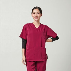 今だけ特価★ スクラブ 医療 ナース 白衣 V首 楽天1位 トップス 男女兼用 サラリ生地 ルシルカ タイパ コスパ 家庭洗濯 肩スナップ ループ付 ポケット大容量 大きい レディース メンズ 半袖 クリニック 病院 看護師 介護士 整体師 歯科衛生士 ナース服