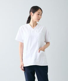 今だけ特価★ スクラブ 医療 ナース 白衣 V首 楽天1位 トップス 男女兼用 サラリ生地 ルシルカ タイパ コスパ 家庭洗濯 肩スナップ ループ付 ポケット大容量 大きい レディース メンズ 半袖 クリニック 病院 看護師 介護士 整体師 歯科衛生士 ナース服