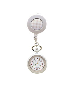 ナースウォッチ リール クリップ付 ナースグッズ 小物 蓄光 のびる パルスメーター 脈拍 計測 シンプル レディース 懐中時計 大きめ くすみカラー プレゼント 母の日 クリップウォッチ GY017p