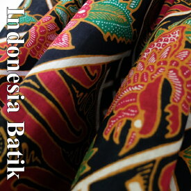 【本日ポイント5倍！】バティック −060 インドネシア ろうけつ染め ジャワ 更紗 布 ロウケツ染 アジアン雑貨 布 さらさ 更紗 タペストリー スパ サロン マルチクロス ソファカバー