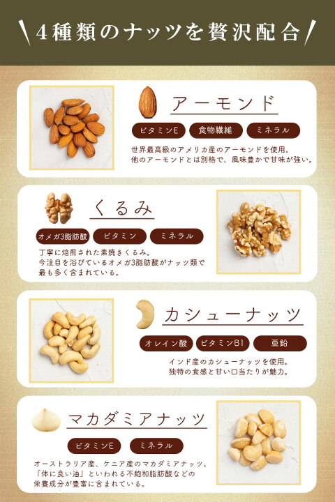 楽天市場】ミックスナッツ 1kg 送料無料 素焼きミックスナッツ 4種類 