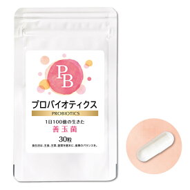 【送料無料】プロバイオティクス PROBIOTICS 30粒 (1袋) ／日本製 サプリ 乳酸菌 ビフィズス菌 善玉菌 カプセル サプリメント 国産 健康食品