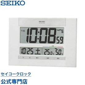 【4/20は楽天カード＆エントリーでP4倍】 SEIKO ギフト包装無料 セイコークロック 掛け時計 壁掛け 置き時計 電波時計 SQ429W セイコー掛け時計 セイコー置き時計 セイコー電波時計 デジタル カレンダー 温度計 湿度計 快適度表示 あす楽対応