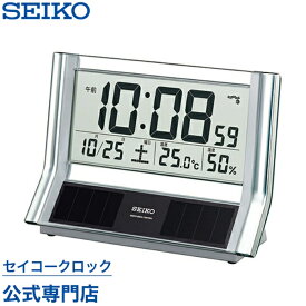 【4/20は楽天カード＆エントリーでP4倍】 SEIKO ギフト包装無料 セイコークロック 置き時計 電波時計 SQ690S セイコー置き時計 セイコー電波時計 デジタル ソーラー カレンダー シースルー 温度計 湿度計 おしゃれ あす楽対応 送料無料