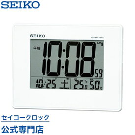 【6/1限定 全品ポイントアップ】 目覚まし時計 掛け時計 SEIKO ギフト包装無料 セイコークロック 壁掛け 置き時計 電波時計 SQ770W デジタル カレンダー 温度計 湿度計 オシャレ おしゃれ あす楽対応