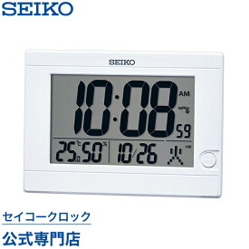 SEIKO ギフト包装無料 セイコークロック 掛け時計 壁掛け 置き時計 電波時計 SQ447W セイコー掛け時計 セイコー置き時計 セイコー電波時計 デジタル カレンダー 温度計 湿度計 あす楽対応