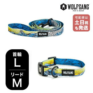 ウルフギャング マンアンドビースト 首輪リードセット LMサイズ 大型犬用 WOLFGANG MAN & BEAST DawnPatrol WC-003-WL-002-111 アメリカ製 簡単 丈夫 ソフト おしゃれ 【メール便対応商品1セットまで】