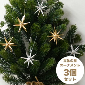 金の星 銀の星 立体 3個セット 木製オーナメント クリスマス クリスマスツリー ドイツ製 エルツ地方 ザイフェン 正規品 NT-15-2 NT-15-4