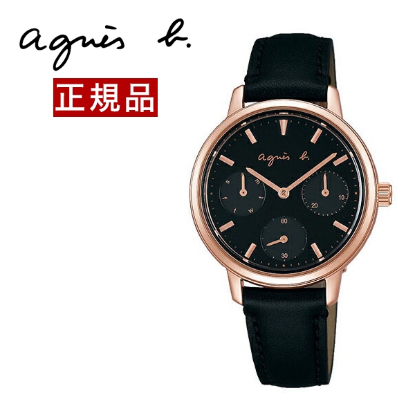 アニエスベー 時計 レディース agnes b. 腕時計 カレンダー 32mm ピンクゴールド×ブラック FCST990 国内正規品 あす楽対応 |  NUTS（時計＆デザイン雑貨）