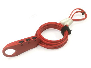 L−STAR LOCK#2 4×1800RD 自転車 鍵 ロック ワイヤー 3桁 180cm レッド 赤 キズが付きにくい シリコンカバー