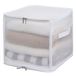 アストロ 収納ケース ホワイト 半透明 キューブ型 収納ボックス 衣類収納 クリアケース 折りたたみ 持ち手付き 711-90