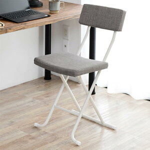 山善(YAMAZEN) 折りたたみ椅子 (ワイド) 背もたれ付き チェア パイプ椅子 幅39.5×奥行54×高さ81cm 完成品 グレー YZX-455(GY/WH)