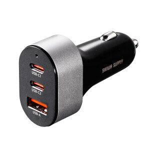 �T�����T�v���C �J�[�`���[�W���[ USB PD 67W (USB-C×2�EUSB-A×1 ���v3�|�[�g) 12/24V�Ή� �}���[�d �m�[�gPC�Ή� CAR-CHR83CPD
