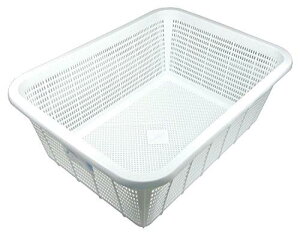 リス 角ざる 深型 大 ホワイト W36.2×D48.9×H18cm H&H キッチンバ スケット DL 日本製