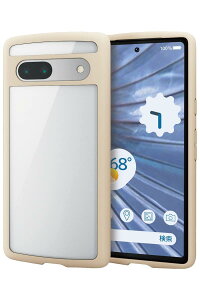 エレコム Google Pixel 7a ケース 透明 耐衝撃 薄型 軽量 TO UGH SLIM LITE フレームカ ラー 背面クリア ストラップホール付き 衝撃に強く、薄くて軽い アイボリ ー PM-P231TSLFCIV