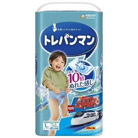 【トレーニング専用パ ンツ Lサイズ】トレパンマン 男の子 オムツ(9~14kg)34枚