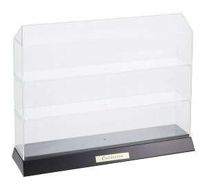 伊勢藤(ISETO) フ ィギュア ケース コレクションケースS103 ブラック 幅33.5×奥行9.2×高さ27.2cm 日本製 大型 アクリル棚 ショーケース コレクション 透明 I-229-33