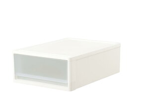 JEJアステージ(JEJ Astage) ストラ 53S ホワイト【幅39×奥行53×高さ18cm】 取り出しやすい 引き出し 収納ケース 積み重ね可能 押し入れ ウォークインクローゼット 整理 日本製