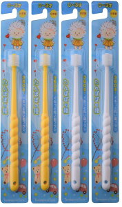 たんぽぽの種 360度ぐるっと丸い歯ブラシ 極細毛 (0〜3歳用 4本セット)