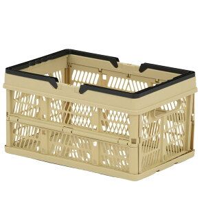 武田コーポレーション 【かご・収納・ボックス】 サンドベージュ 38.5×25.5×20.5cm 取っ手付折りたたみコンテナMサンドベージュ 81608SBE