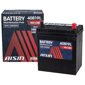 �A�C�V��(AISIN) �ԗp �o�b�e�� �[ 40B19L (38B19L 34B19L) �W����/�[�d����ԑΉ� RED LABEL BTRAZ-9040B19L
