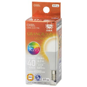 �I�[��(OHM) �d�@ LED�d�����` E17 40�`����/40W���� �d���F Ra93�����F �����Ή� �f�M�ގ{�H���Ή� �~�j�N���v�g���` 5�N LDA4L-G-E17 RA 06-5557
