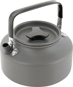 カクセー キャンピング ケトル やかん 1.0L 直径約14cm×高さ13.3cm 直火専用 硬質アルマイト加工 安定 早沸き 底広形状 ポーチ付き GOGOキャンプメシ GO-07