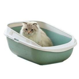 【OFT】 メガトレー ライト ソフトグリ ーン 青タグ 大きい猫トイレ 飛散 防止 サイズ(約):幅42.6×奥57.6×高25.5cm