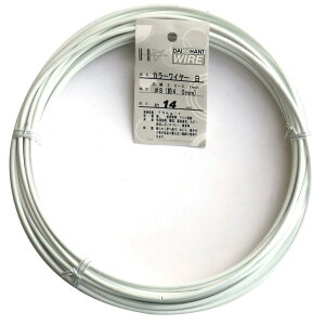 ダイドーハント (DAIDOHANT) 針金 ビニー ル被覆 カ ラーワイヤー ホワイト ( 白 ) 太さ #8 (4.0 mm x 長さ 14m 54060