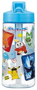スケーター(Skater) ストロー ボトル 水筒 500ml スパウト型 ストロー水筒 プラ スチック クリア キッズ 子供用 ポケモン 24 男の子 PSTB5