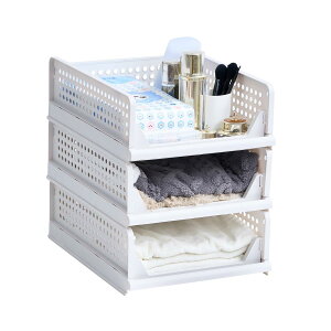 VECELO 衣装収納ケース 引き出し 幅33×奥行43×高さ14cm 3段 押し入れ収納ケース 折り畳み クローゼット 収納ボックス 積み重ね可能 衣類収納ボックス (M-3個)