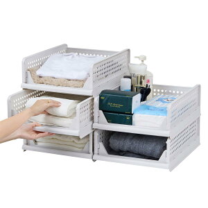 VECELO 衣装収納ケース 引き出し 幅33×奥行43×高さ14cm 5段 押し入れ収納ケース 折り畳み クローゼット 収納ボックス 積み重ね可能 衣類収納ボックス (M-5個)