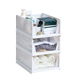 VECELO 衣装収納ケース 引き出し 幅33×奥行43×高さ18.5cm 3段 押し入れ収納ケース 折り畳み クローゼット 収納ボックス 積み重ね可能 衣類収納ボックス (L-3個)